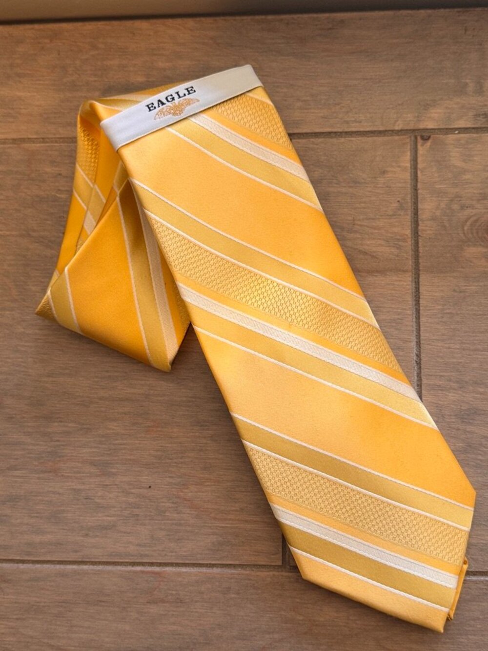 Golden Era! Eagle Shirtmakers Yellow & Gold Striped Tie